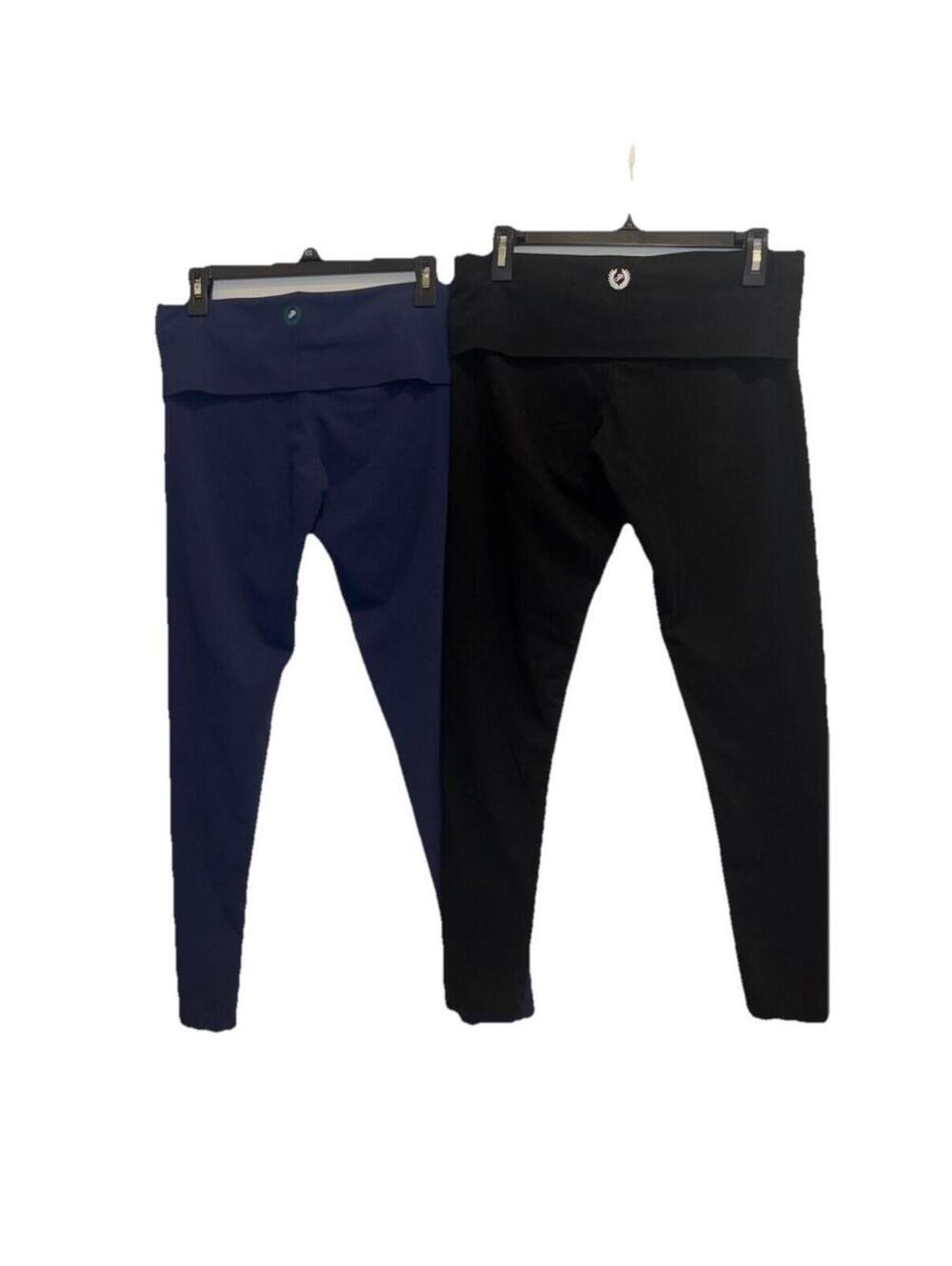 Victoria’s Secret PINK Y2K Fold Over Yoga Pants Black Pink Size M Lot Of 2
